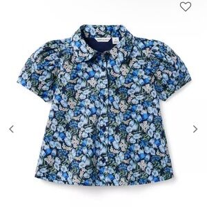 Janie and Jack Blue Floral Blouse